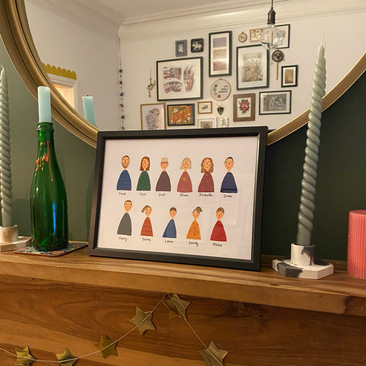 Hand painted family portrait