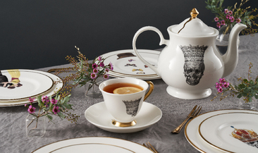Melody Rose Skull in Crown Teapot and Teacup