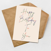 Happy birthday to you card with kraft brown envelope