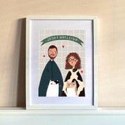 Best selling personalised family illustration