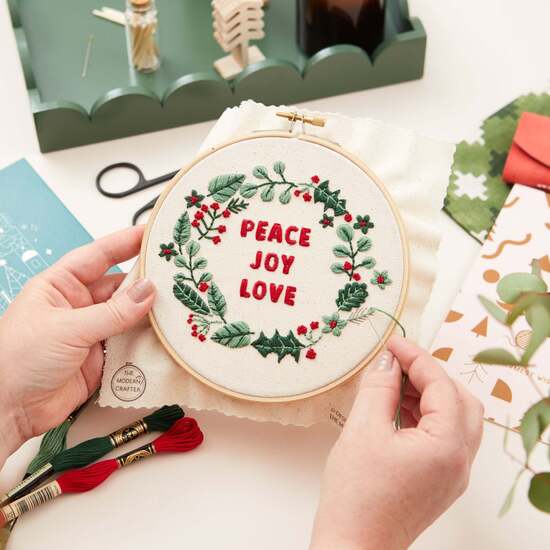 Peace Joy Love Embroidery Kit
