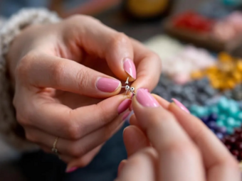 Busy beading away!
