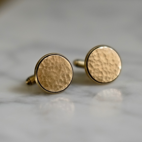 Hammered Solid Bronze cufflinks