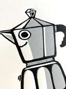 Moka pot Linocut print