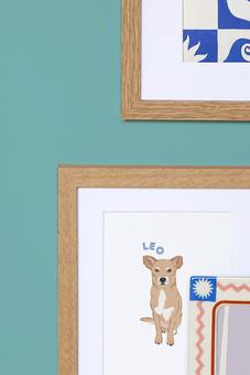 framed pet portrait