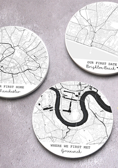 Custom printed ceramic map drinks coasters 