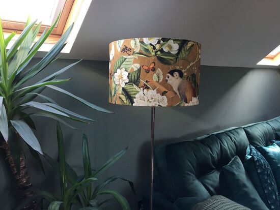 Monkey Velvet Drum Lampshade 