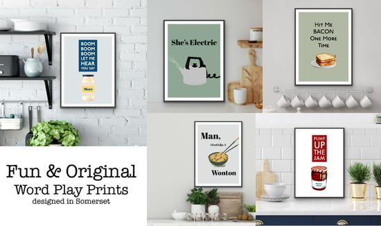 The Printed Word Store Collage of Kitchen Prints