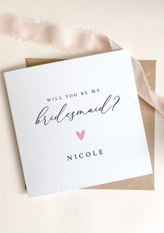 Personalised Bridesmaid Card