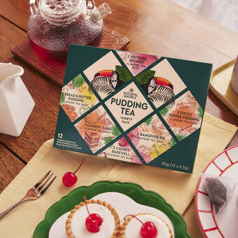 Pudding tea on a table