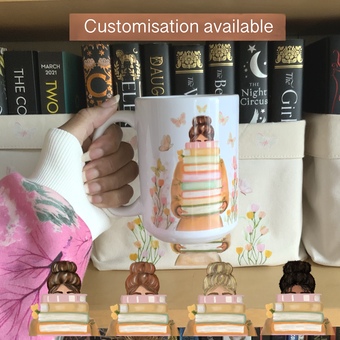 Pretty bookworm mug