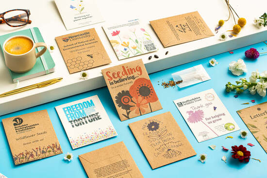 Recycled wildflower wedding favours, gifts and promotional seed packets