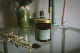 Our natural soy wax candles are handmade from start to finish, using the best quality ingredients. Candle shown is Daylight.