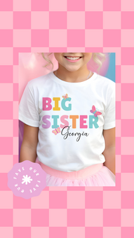 personalised big sister t-shirt