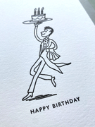 Cake waiter- Letterpress luxury hand printed Birthday card