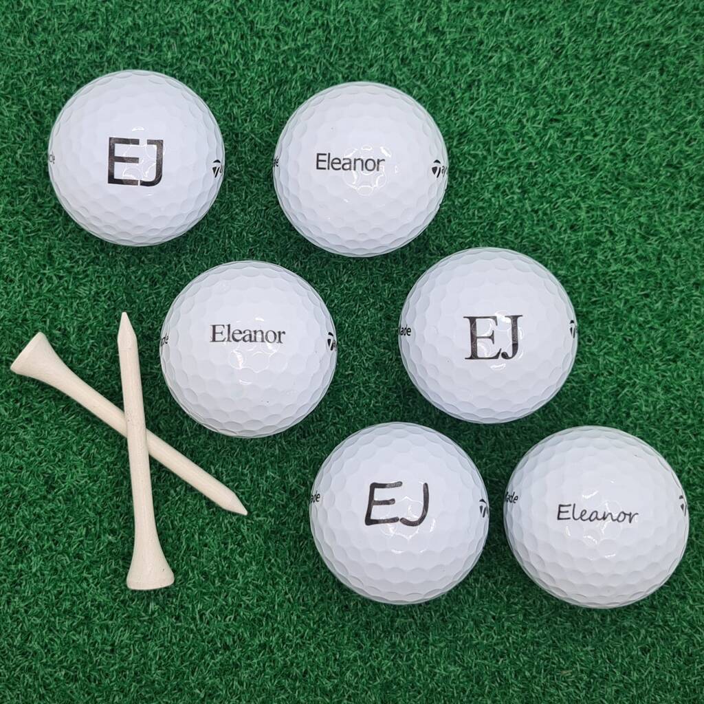 Six Personalised Golf Balls Any Name Or Initials