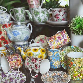 A selection of the pottery we supply known as the Abbeydale Collection Ceramics