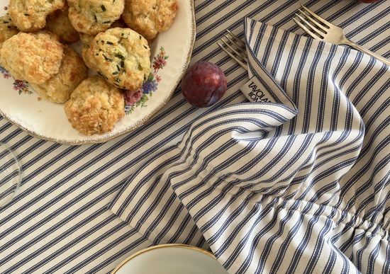 nautical stripes cotton napkin and tablecloth set