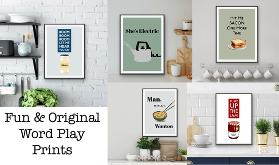The Printed Word Store Collage of Kitchen Prints