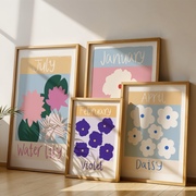 Collection of birth flower art prints